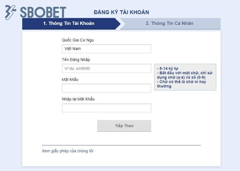 Cách tạo tài khoản Sbobet trên di động